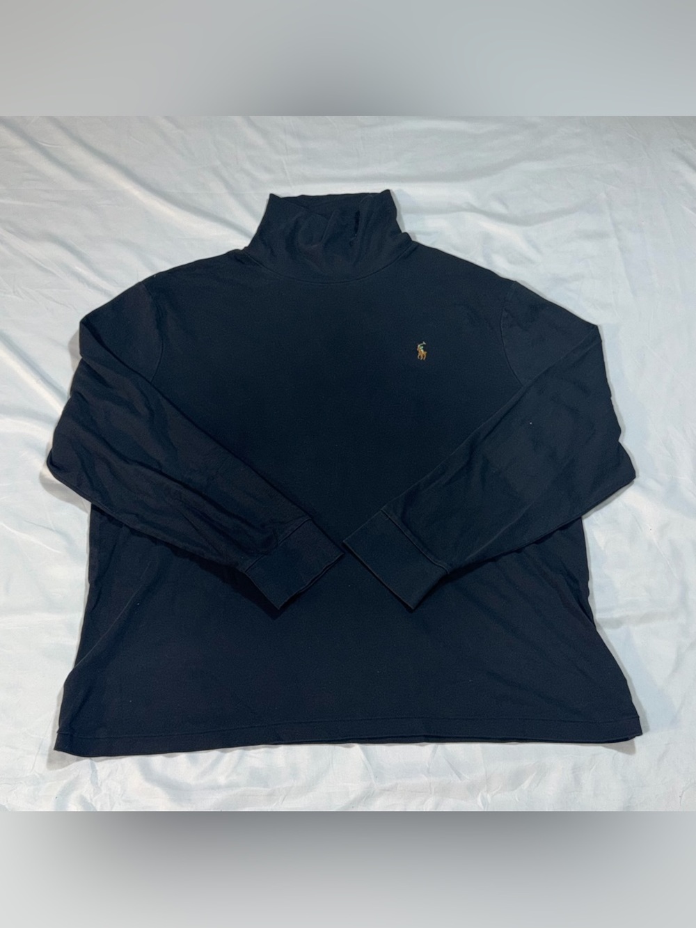 Polo Ralph Lauren Soft Cotton Turtleneck Men's XXL Black Pony 100% Cotton B13
